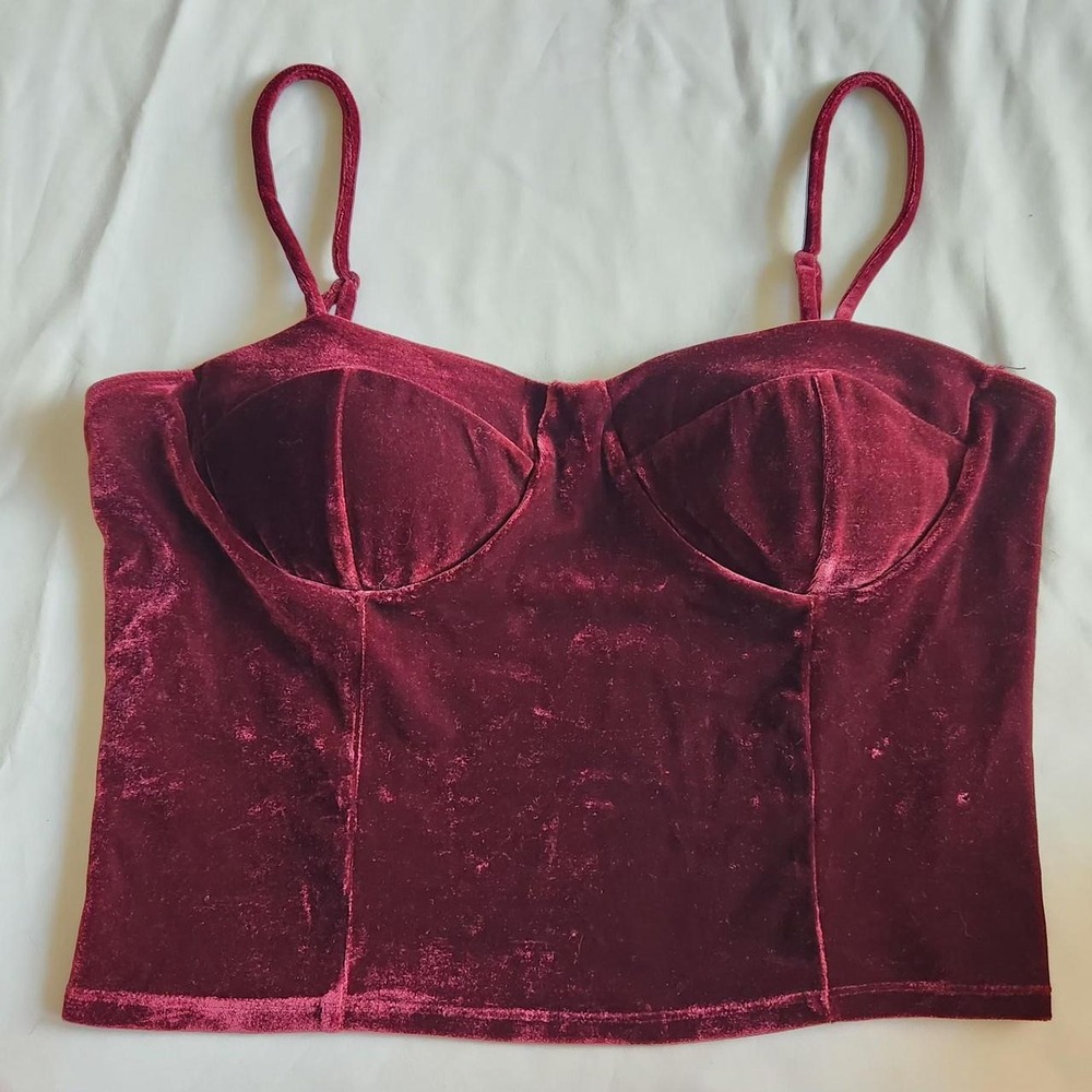 Haley & June Burgundy Velvet Corset Top Sweetheart Neckline ST7441-BL XL